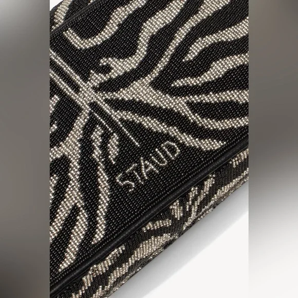 Staud Tommy Beaded Zebra Shoulder Bag - Picture 3 of 16